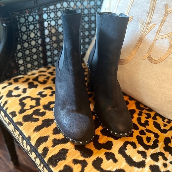 RAG & BONE Romo Waxy Black Leather Studded Chelsea Boots - Picture 3 of 9